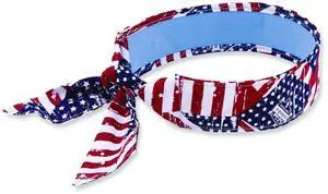 Chill-Its 6700CT Cooling Bandana PVA Tie Headband One Size Fits Most Stars and Stripes 12561