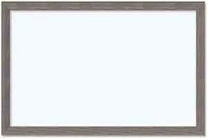 Magnetic Dry Erase Board with Rustic Frame 36" x 24" Actual Size: 35" x 23" White Surface Brown Wood Frame 4890U0001