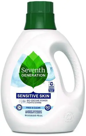 Natural Liquid Laundry Detergent Sensitive Skin Free and Clear 90 oz Bottle 4/Carton 68748039