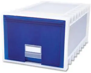 Storex Archive Storage Drawers Letter 15.3x24.25x11.38" Blue/White 61104U01C