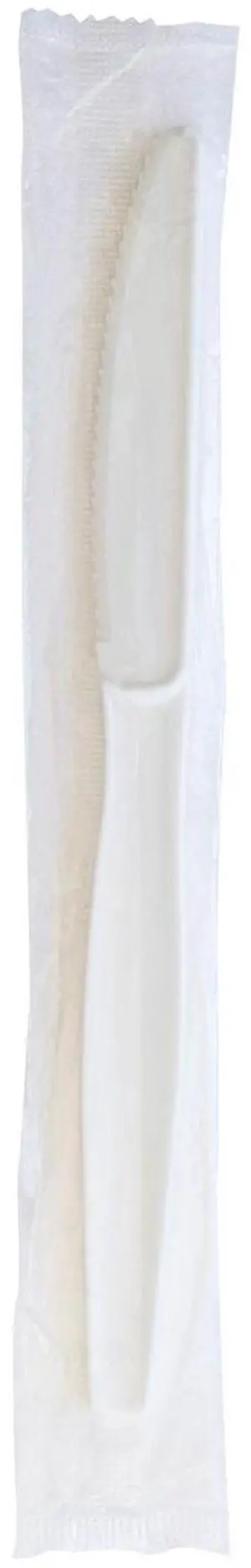 Heavyweight Wrapped Polystyrene Cutlery Knife Plastic White 1000/Carton BWKKNIFEWHPSIW