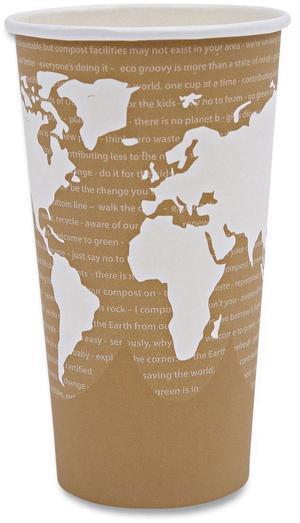 Eco-Products World Art Renewable/Compostable Hot Cups 20oz 1000/Carton EPBHC20WA