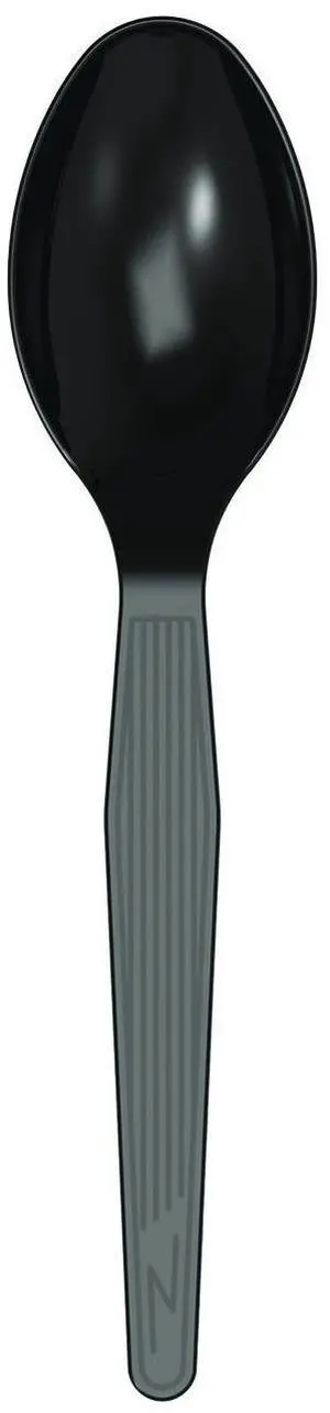 Mediumweight Polystyrene Wrapped Cutlery Spoon Plastic Black 1000/Carton TM53C1