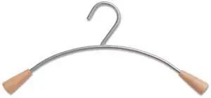 Alba Metal and Wood Coat Hangers 16.8" Metallic Gray/Mahogany 6/Set PMCIN6