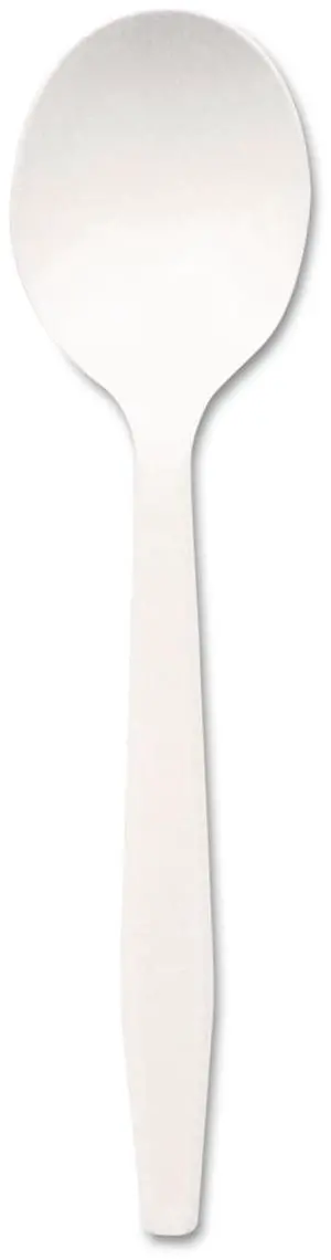 Plastic Cutlery Mediumweight Soup Spoon White 1000/Carton PSM21