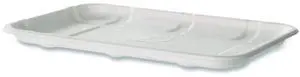 Meat and Produce Food Trays 8.5 x 6.2 x 0.5 White Sugarcane Fiber 400/Carton EPMP2SNFA
