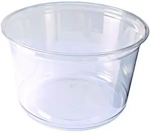 Recycleware Round Deli Container 16 oz 4.6" Diameter x 3" h Clear Plastic 500/Carton 000000000009501034
