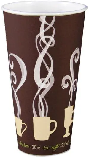 Solo DWTG20ST Thermoguard Insulated Paper Hot Cups - 20 oz - Steam Print Design - 600/Carton