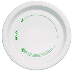 Compostable Paper Dinnerware ProPlanet Seal Plate 6" dia White 500/Carton OFMP6PLANET