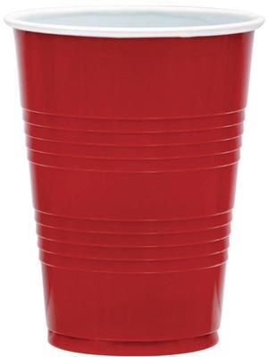 SOLO Party Plastic Cold Drink Cups 16 oz Red 24/Pack 25 Packs/Carton Y16250001