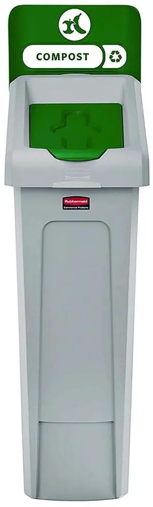 Slim Jim Recycling Station Kit 1-Stream Compost 23 gal Plastic Green/Gray 2185051
