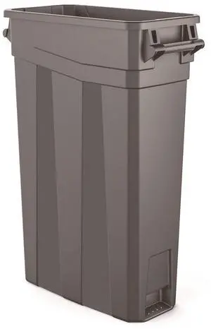 23 Gallon Resin Slim Trash Can Plastic Gray TCNH2030