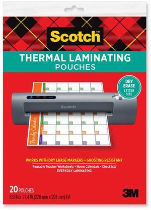 Scotch Laminating Pouches 3 mil 8.9 x 11.4 Clear 20/Pack