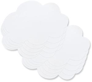 Self Stick Dry Erase Clouds Laminated Foam Surface 7" x 10" White 10/Pack PAC9014