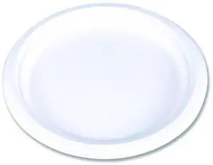 ChampWare Molded Fiber Tableware Molded Fiber Plate 10" dia White 125 Plates/Sleeve 4 Sleeves/Carton 18160WPF