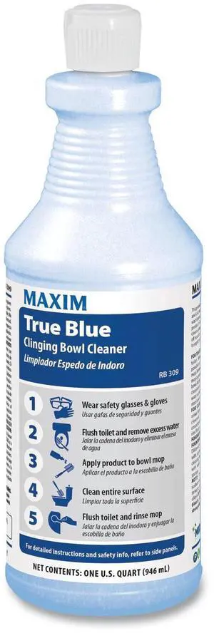Maxim True Blue Clinging Bowl Cleaner Mint Scent 32 oz Bottle 12/Carton 03090012