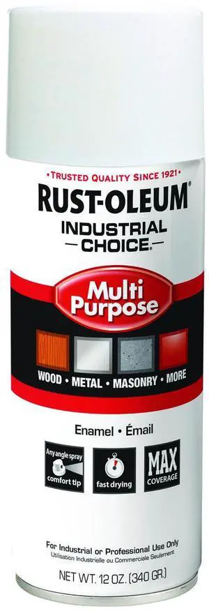 Industrial Choice 1600 System Multi-Purpose Enamel Spray Paint Gloss White 12 oz Aerosol Can 6/Carton 1692830V