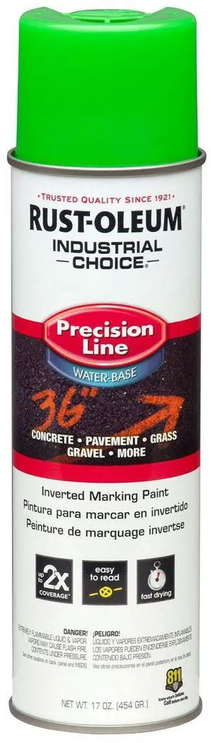 Industrial Choice Precision Line Marking Paint Fluorescent Green 17 oz Aerosol Can 12/Carton RST203032CT