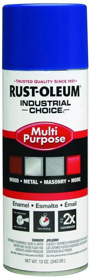 Industrial Choice 1600 System Multi-Purpose Enamel Spray Paint Flat Safety Blue 12 oz Aerosol Can 6/Carton 1624830