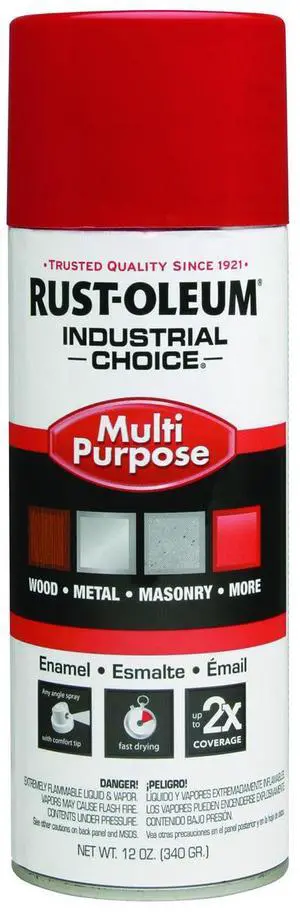 Industrial Choice 1600 System Multi-Purpose Enamel Spray Paint Flat Safety Red 12 oz Aerosol Can 6/Carton 1660830