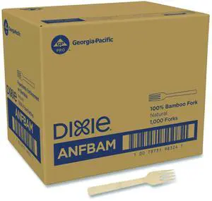 Bamboo Cutlery Mediumweight Fork Paper Light Golden 100/Pack 10 Packs/Carton ANFBAM