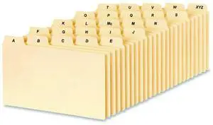 A-Z Index Card Files 1/5-Cut Top Tab Assorted Position 3 x 5 Manila 25/Set B5325