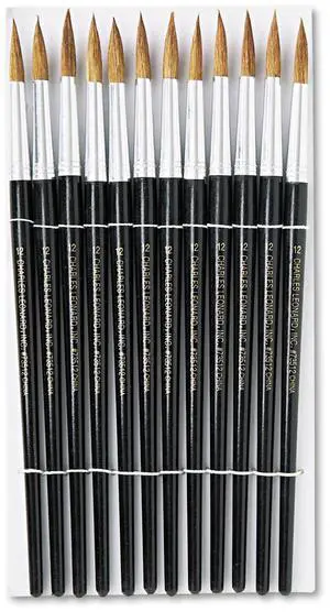 Artist Brush Size 12 Camel Hair Round Profile 12/Pack 73512