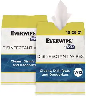 Disinfectant Wipe Jumbo Rolls 1-Ply 8 x 6 Lemon White 800 Sheets 2/Carton 192821