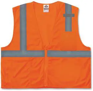 GloWear 8210Z Class 2 Economy Mesh Vest Polyester Orange Small/Medium 21043