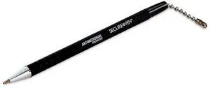 Replacement Antimicrobial Ballpoint Counter Pen Medium 1 mm Black Ink Black Barrel 555565
