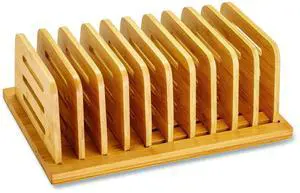 Officemate 71002 Bamboo Large File Sorter - 9 Sections - A6/A7/A8/A9/Legal/Letter/Tabloid Size Files - 14.09 x 10.04 x 3.82 - Brown