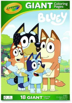 Crayola Bluey Giant Coloring Pages, 18 Sheets, 12.13x18.88" 04-2663