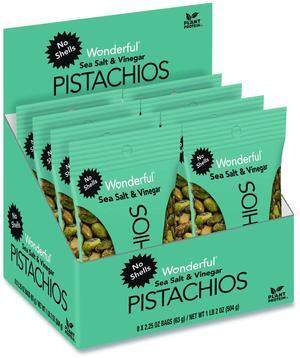 Wonderful No Shells Pistachios Sea Salt and Vinegar 2.25 oz Bag 8/Box PAR70033