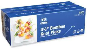 Knotted Bamboo Pick Paper 4.5" Natural 100/Pack 10 Packs/Carton R805