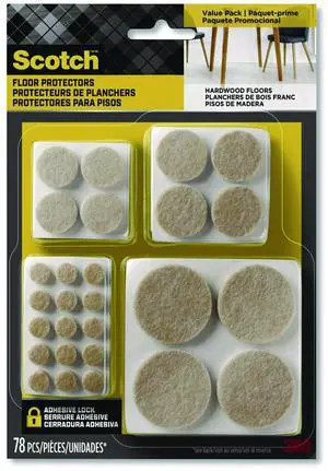 Felt Pad Protectors Assorted Round Beige 78/Pack SP855NA