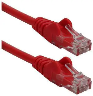 QVS 10 Ft. CAT 6 Snagless Crossover Ethernet Cable - Red