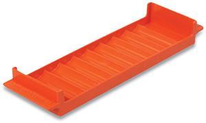 Controltek Stackable Plastic Coin Tray Quarters 10 Compartments Orange 560563