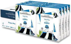Hammermill Copy Plus Print Paper 92 Bright 20lb 8.5x11 White 8 Reams 105190