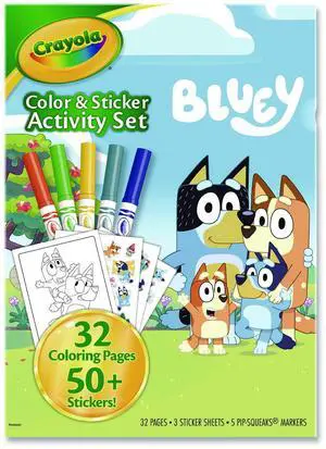 Crayola Bluey Color and Sticker Activity Set w/32 Coloring Sheets 04-2743