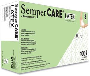 Latex Examination Gloves Powder-Free Small 5 mil Thick 9.45" Long Cream 100/Box SCLT102
