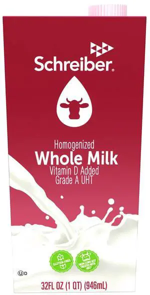 Natrel 30338 Milk Whole Milk 32 oz Tetra Pack 12/Carton