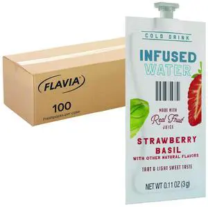 Flavia Strawberry Basil Infused Water Freshpack 0.11oz Pouch 100Ct 48053