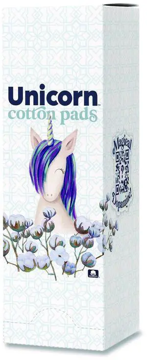 UNICORN Organic Plant-Based Cotton Covered Thin Pads with Wings (40 Count, Pack of 6)
