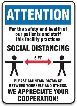 Accuform Sign,Social Distance 10x7 MGNG903VPESP