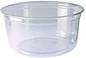 Recycleware Round Deli Container 12 oz 4.6" Diameter x 2.3" h Clear Plastic 500/Carton 000000000009501032