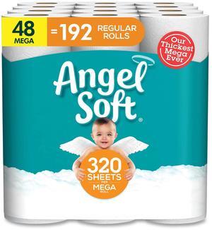 Mega Toilet Paper Septic Safe 2-Ply White 320 Sheets/Roll 48 Rolls/Pack 7940350