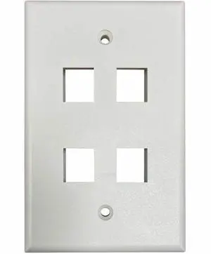 Tripp Lite Safe-IT 4-Port Single-Gang Keystone Plate Ivory Matte N042AB004IVM