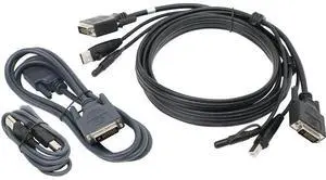 IOGEAR G2L7203UTAA3 10 ft. Dual View DVI, USB KVM Cable Kit with Audio (TAA)