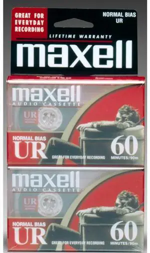 maxell 109024 60 minute storage capacity normal bias type flat packs 2 pack cassettes