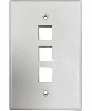 Tripp Lite Safe-IT 3-Port Single-Gang Keystone Plate Ivory Matte N042AB003IVM